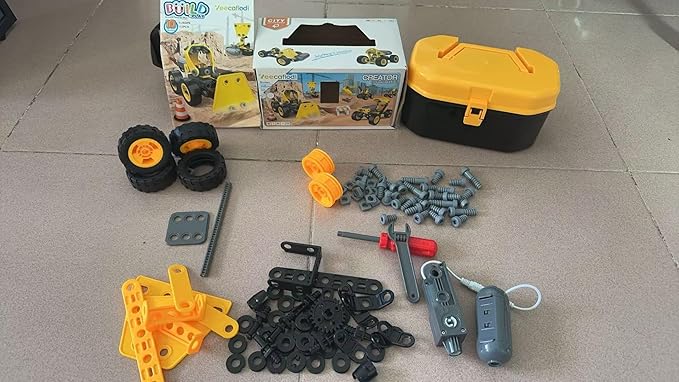 STEM Toys for 5-8 Year Old Boys, 10-in-1 Electric Toy Building Blocks for Kids Ages 4-8 Educational Construction Science Kit, Creative Activities for Boys 4-6, 8-10 Birthday & Holiday Idea Gift