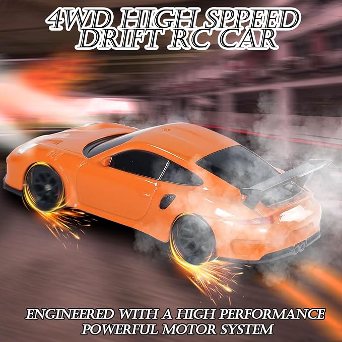1/43 Mini RC Drift Car with Gyroscope, 2.4GHz Full Proportional High Speed Remote Control Car, RTR 4WD Fast RC Cars with LED Lights Racing Tires, Hobby RC Cars Toy Model Gift for Adults, Kids, Boys