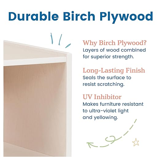 ECR4Kids Play Kitchen Sink, Wooden Playset, White Wash