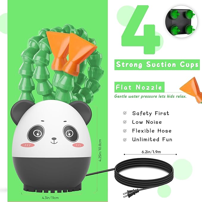 Panda Water Table Pump - DIY Dual Hose - Outdoor Water Play Table Pump for Kids Toddler Water Table, Safety First, with Panda Story Picture Book