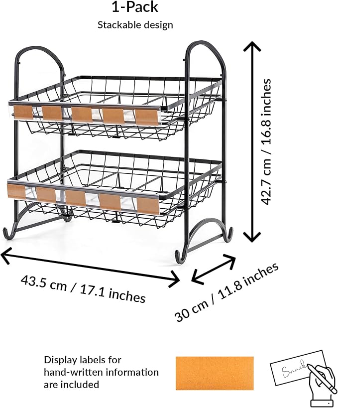 Candy Display Rack | Stackable Candy Organizer | Countertop Snack Organizer 1-Pack