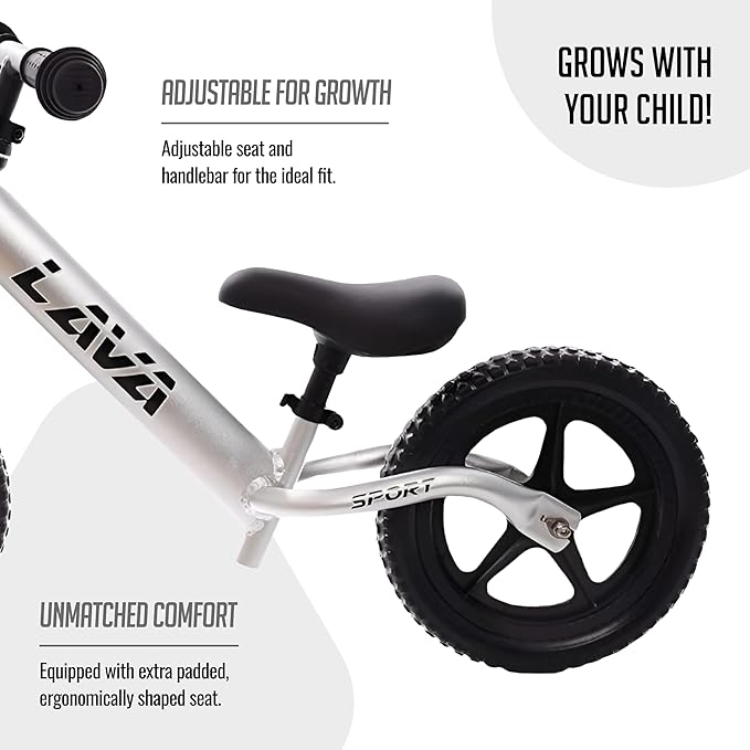 Balance Bike - Lightweight Aluminium Toddler Bike for 2, 3, 4, and 5 Year Old Boys and Girls - No Pedal Bikes for Kids with Adjustable Handlebar and Seat, EVA Tires - Training Bike