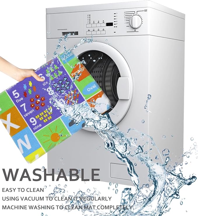 Kids Rug 6'6" x 5'0" City Life Playmat Area Rug Car City Map Washable Traffic Road Educational Learning Nursery Rug Carpet for Children Playroom Living Room Bedroom Classroom Decor Pink