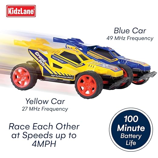 Kidzlane Kids Remote Control Cars – 2 Race Cars Racing Together with All-Direction Drive, 35 ft Range - 2 Pack Remote Control Car Set for Kids - Remote Control car for Boys 4-7 & 8-12
