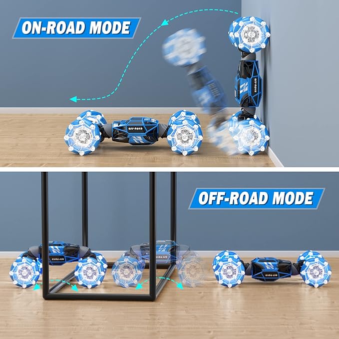 Powerextra Remote Control Car, Gesture Sensing RC Stunt Car with Lights & Dance, Toy for Kids Aged 6-12