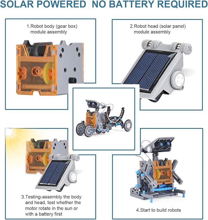 Toys for Ages 8-13,12 in 1 Stem Project Solar Robot Toy for 10 Years Old Autism Boy,Science Kits for Kids Age 8-14,Building Gear Toy Christmas Birthday Gift Idea for Boy Age 8 9 10 11 12 13 14