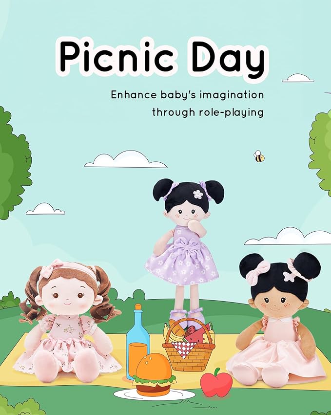 Soft Baby Doll Toys (16''), My First Baby Rag Doll for 1 Year-Old Girl Birthday Gift, Christmas Plush Toys Gift for Toddler Kids Infants -Princess Breeze