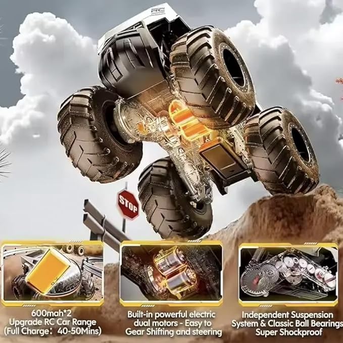 Remote Control Car, 1:16 RC Car, 30+ KPH High-Speed 4WD RC Truck, 2.4 GHz Remote Control Car, All-Terrain Electric Vehicle, Toy for Kids, CTRC003