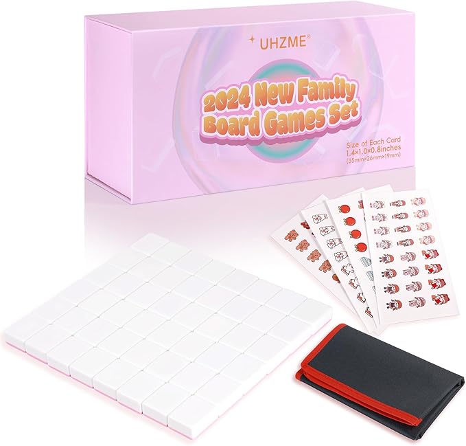 2 Player Mahjong Tile Game，49-Piece Vita Mahjong Tiles (1.4") with Non-Slip Mat & Stickers, Portable Travel Mahjong Block Set for Adults/Kids with a Storage Box