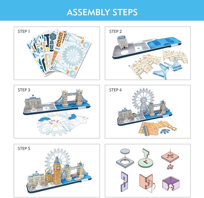 CubicFun 3D Puzzles for Kids Ages 8-10 - London City STEM Projects Arts Crafts for Girls Ages 8-12 - 3D Puzzle Birthday Gifts for 8 Year Old Girls, Birthday Toys