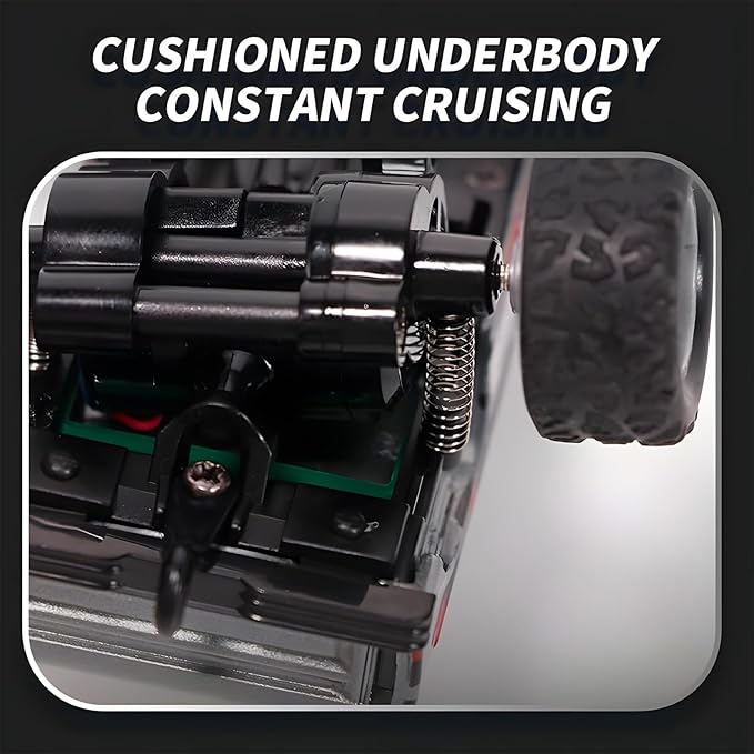 Mini Rc Truck, 1:64 Scale Monster Truck Remote Control Car with Lights, 2.4Ghz Remote Control, Speed/Steering Adjustable (Pink)