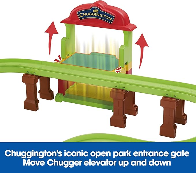 Chuggington Safari Park Track Set with Motorized T.A.G. (Touch and Go) Mtambo, Controlled Gate, 3.75" Toy Train & Animal Friends Included, Toys for 3 4 5 6 7 8 Year Old Boys Girls, Gifts for Birthday