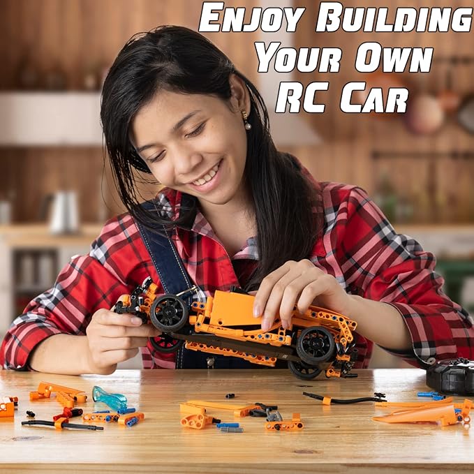 WISEPLAY STEAM Building Block RC Car Set 421 PCS - STEM Projects for Kids Ages 8-12 - Build Your Own RC Car