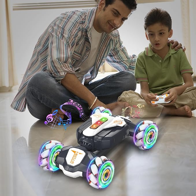 Gesture Stunt RC Car, 2.4Ghz 4WD Remote Control Car, Gravity Watch Sensor 360° Rotating Twist Drift Offroad Toy Car with Music Lights, Ages 6-12 Boys Girls Birthday