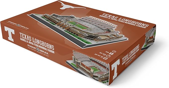 Pro-Lion 3D Jigsaw Puzzle of Darrell K Royal–Texas Memorial Stadium -104 Pieces | Home of Texas Longhorns | NCAA Football Gifts for Age 7+