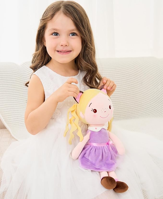 Soft Baby Doll Toys (16'') for Girls, My First Baby Rag Dolls for 1 Year Old Girl Birthday Gift Plush Doll Toys Machine Washable Baby Doll for Toddler Kids Infants - Kitten Girl