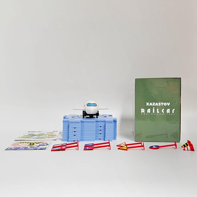 Plastic Floor Puzzles for Kids with Airplane Toy Car, Puzzle Track Car Play Set, Educational Toys for 2 3 4 5 6 Year Old Boys, 2 3 4 5 6 Year Old Boy Birthday Gift, Kids Toys Boys 3-5