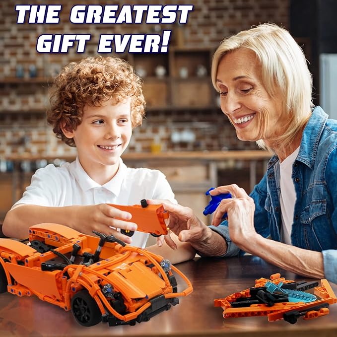WISEPLAY STEAM Building Block RC Car Set 421 PCS - STEM Projects for Kids Ages 8-12 - Build Your Own RC Car