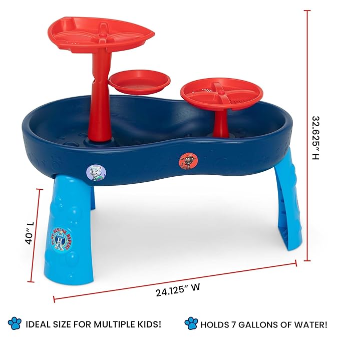 PAW Patrol Water Table by Delta Children | 3-Tier Water Table with 11-Piece Toy Set, Blue