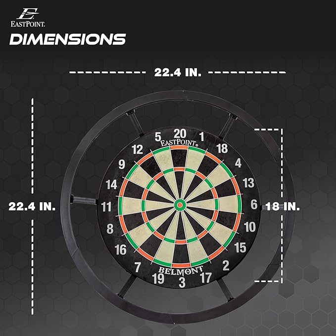 EastPoint Sports EastPoint Blacklight Dartboard - Official Size Bristle Dartboard with Glowing Segments and Dart Flights