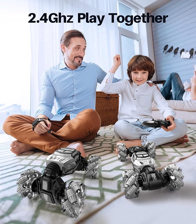 Remote Control Car, 4WD Gesture Sensing RC Stunt Car Toys, 2.4GHz 360°Spinning Multiple Terrains Hand Controlled RC Cars Crawler for Boys Girls 8-12 Christmas