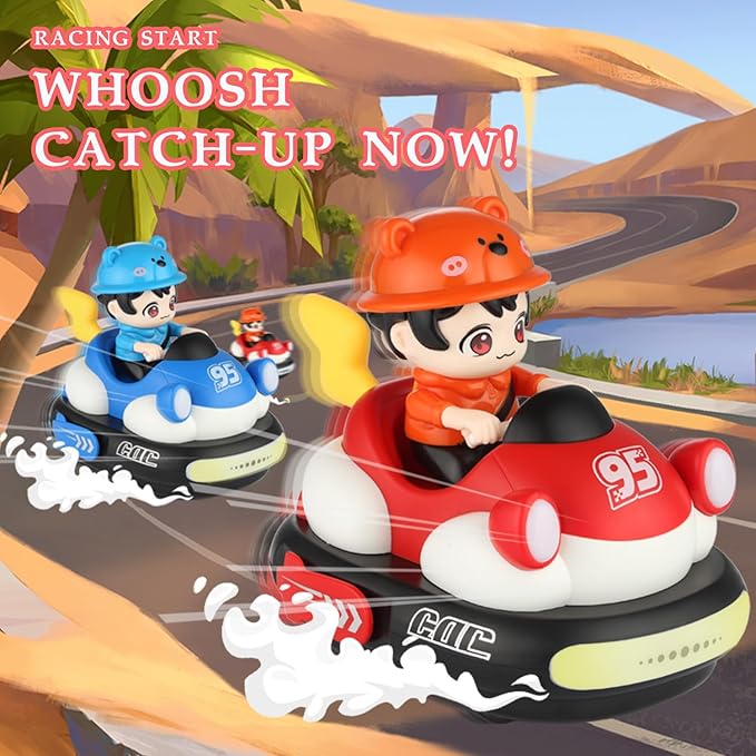 2Pcs Remote Control Cars Toys, Rechargeable RC Speed Bumper Cars, Mini Remote Controlled Ejector Vehicles for Kids Ages 3-8 with Parental Guidance, Birthday Toy Gifts for Toddler Child Teen