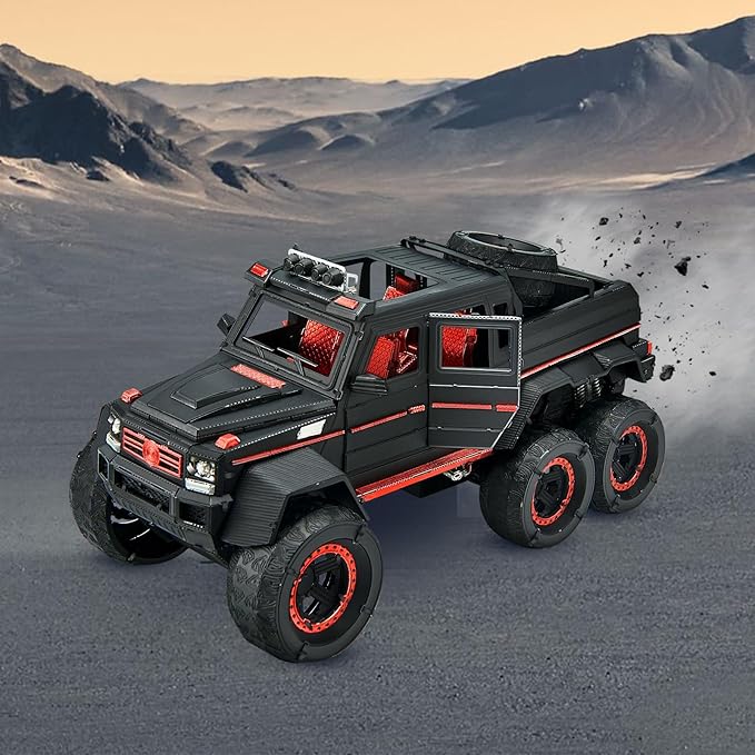Piececool 3D Metal Puzzles for Adults, Luxury Model Truck 6X6 Off-Road SUV G63 Vehicle Car Model Kit to Build for Men Hobbies Great Birthday Gifts
