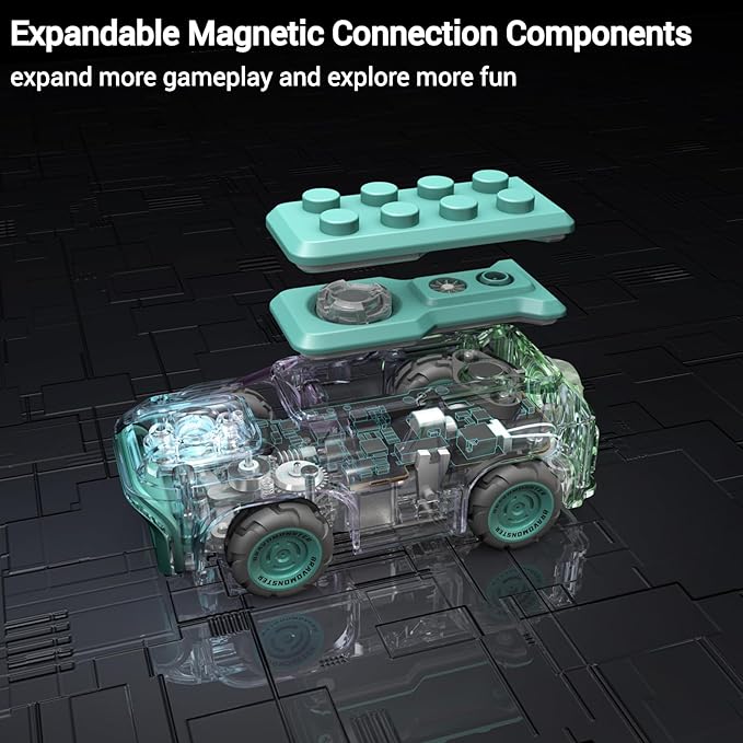 Micro RC Car 1:72 Full Proportional Hall Sensor Mini Remote Control Racing Car for Desktop on Track Play with Expandable Components, Gifts for Adults and Kids with Rechargeable Battery