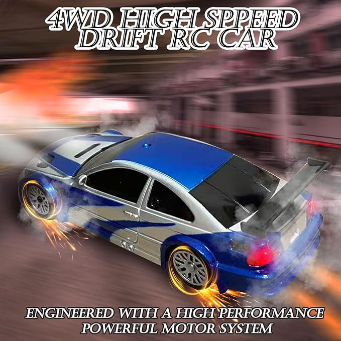 1/43 Mini RC Drift Car with Gyroscope, 2.4GHz Full Proportional High Speed Remote Control Car, RTR 4WD Fast RC Cars with LED Lights Racing Tires, Hobby RC Cars Toy Model Gift for Adults, Kids, Boys