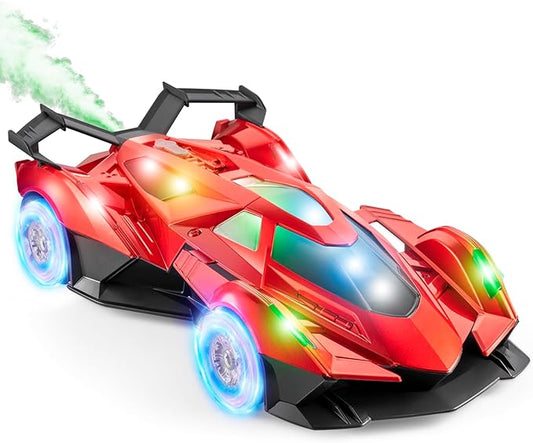 SASBSC Lambo Remote Control Car for Boys 4-7 8-12 Drift Rc Cars with 360° Rotation, Spray, Music & Lights 1:12 Rechargeable Rc Car Toys 10-12km/h Sport Race Toy Cars Gifts for Kids (Red)