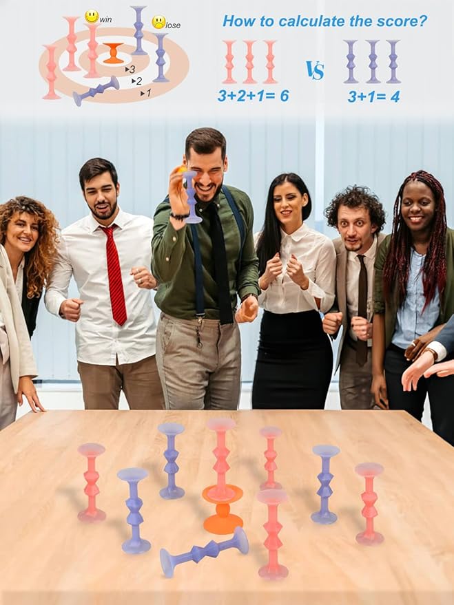 11Pcs Diamond Styled Valentine's Day Silicone Suction Cup Dart Game Pictionary Game for Family Party (Solid Color)