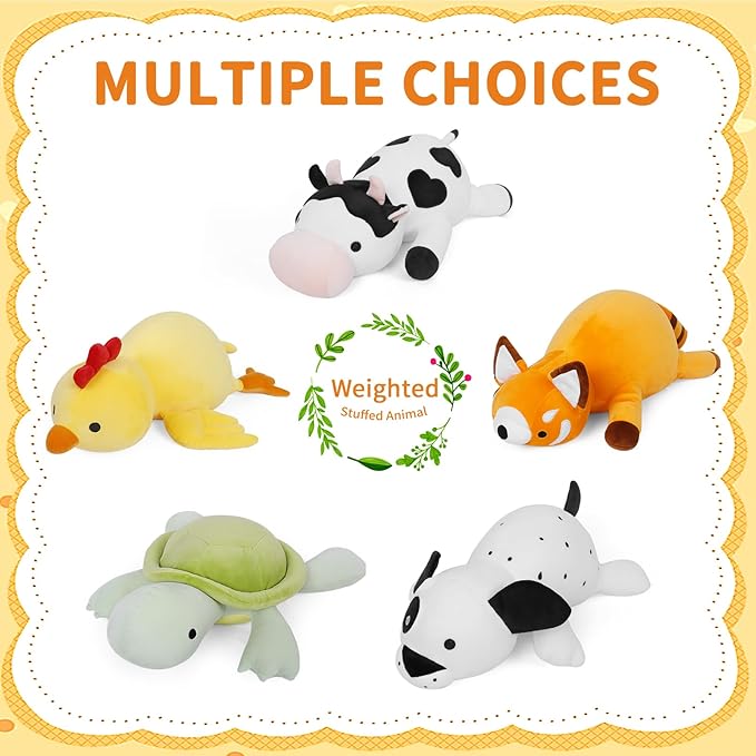 Weighted Chick Stuffed Animals Weighted Chicken Plush Toy 24" 4.2lb Funny Hugging Dolls Plushies Pillows for Boys and Girls (Yellow)