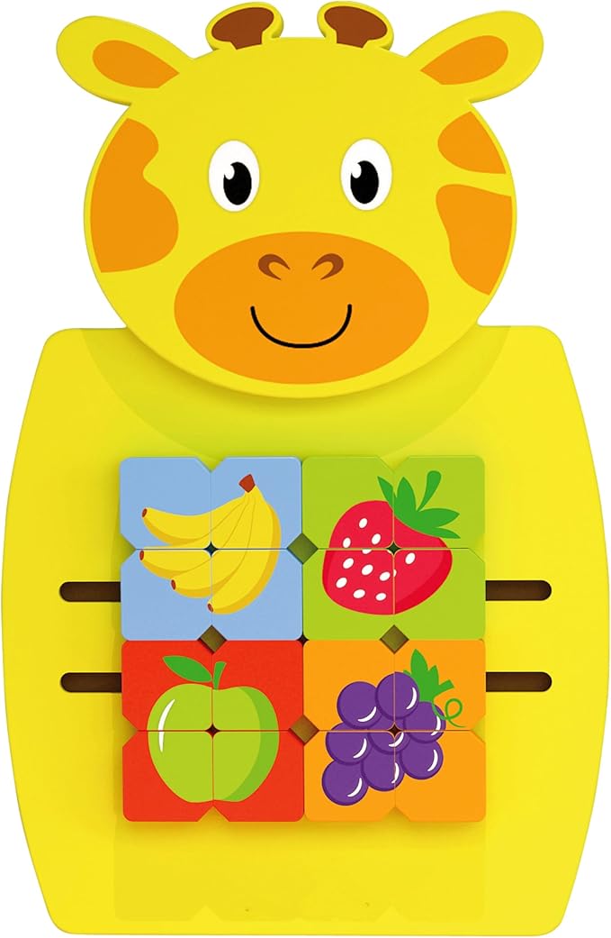 LEARNING ADVANTAGE Giraffe Activity Wall Panel - 18m+ - Toddler Activity Center - Wall-Mounted Toy - Busy Board Decor for Bedrooms, Daycares and Play Areas