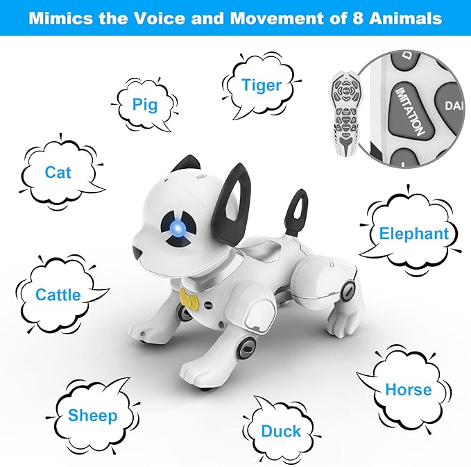 Remote Control Robot Dog Toy, RC Dog Programmable Smart Interactive Robotic Pets, RC Stunt Robot Toys Deg Imitates Animals Music Dancing Handstand Push-up Follow Functions for Boys Girls Toy