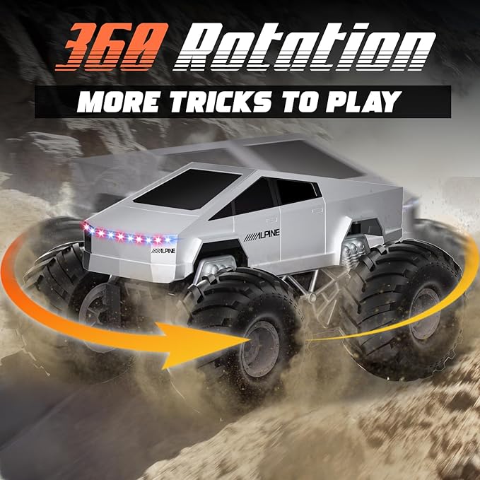 Remote Control Car, 1:16 RC Cars Scale All Terrain Electric Vehicle, LED Lights Car Toys Monster Trucks, Brithday Gift for Boys Girls & Adults