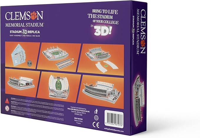 Pro-Lion 3D Jigsaw Puzzle of Jordan-Hare Stadium -94 Pieces | Home of Clemson Tigers | NCAA Football Gifts for Age 7+