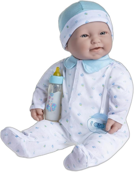 Caucasian 20-inch Large Soft Body Baby Doll | JC Toys - La Baby | Washable |Removable Blue Outfit w/ Hat and Pacifier| For Children 2 Years +