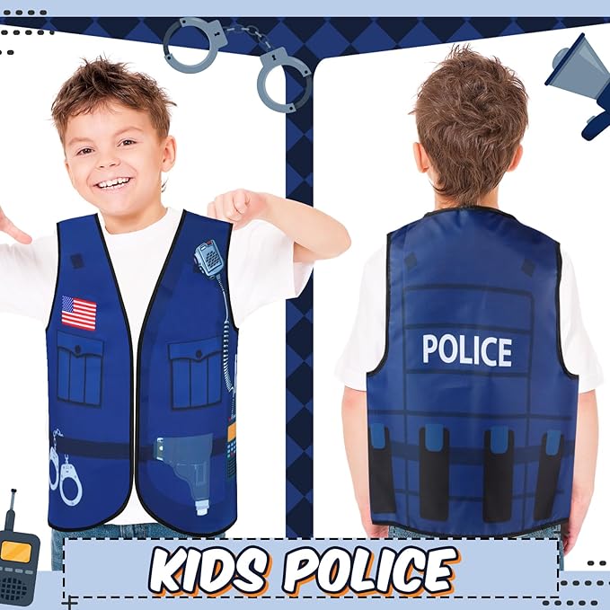 Panitay 12 Pcs Kids Community Helper Dress up Vest, Boy & Girl Career Cosplay Party Costume for Toddlers Occupation Role Play
