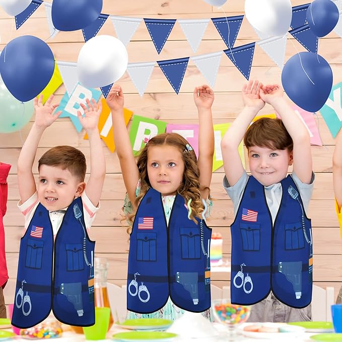 Panitay 12 Pcs Kids Community Helper Dress up Vest, Boy & Girl Career Cosplay Party Costume for Toddlers Occupation Role Play