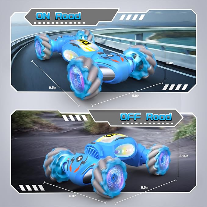 Remote Control Car,Gesture Sensing Rc Stunt Car for Boys,2.4GHz 4WD Toy Cars with Lights Music Spray Birthday Gifts for Teen & Girls,360°Rotate Transform Drift Rc Cars for Boys Age 5 6 7 8 9 10