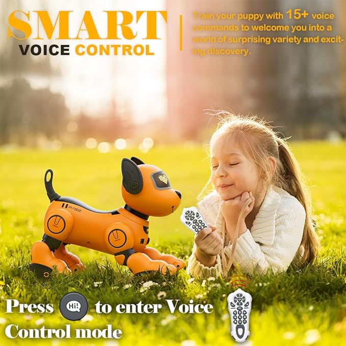 VATOS Robot Dog Toy for Kids, Voice & 2.4GHz Remote Control Robot Pet with Interactive Touch Sensors, Over 20+ Responses, Program Mode, Robotic Puppy Toy for Kids Boys & Girls