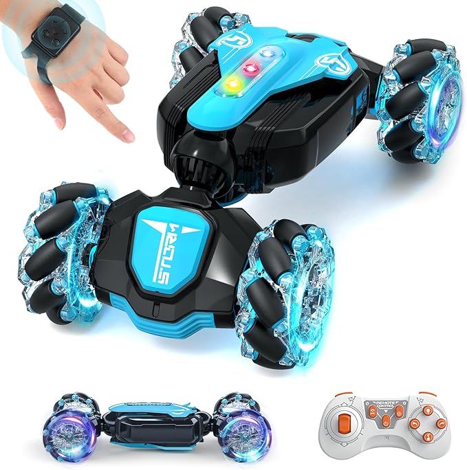 Gesture Sensing Rc Stunt Car,Remote Control Car 2.4ghz 4wd 360 Degree Rotating Transform with Lights Music,Kids Toys for Boys 4-7,3-6 Year Old Boy Birthday Gift & 3-12 Best Gift for Kids