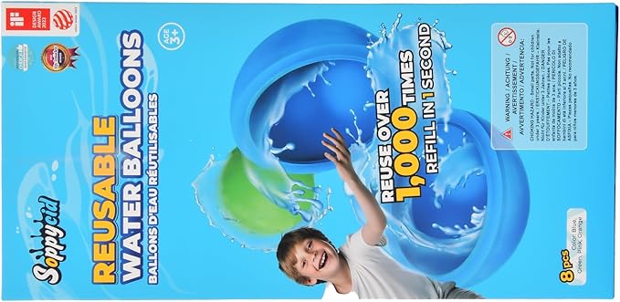 SOPPYCID Reusable Water Balloons, Easy Quick Fill & Self-Sealing Water Bombs, Soft Silicone Water Splash Ball, Magnetic Water Ball for Outdoor Games, Summer Party(8Pcs)