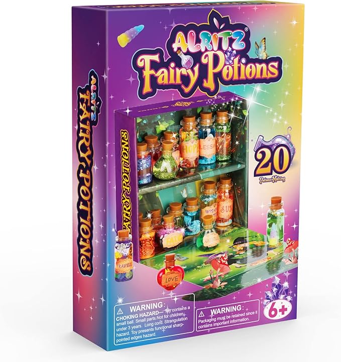 Alritz Fairy Potions Kit, Magic Mix Kit 20 Bottles, Christmas Gifts Decorations Ornaments Garden Crafts Birthday Gifts Toys for Girls and Boys 6 7 8 9 10 11 12+Years Old Families Party Indoor Outdoor