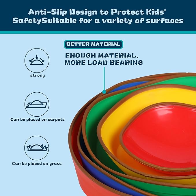 makarci stepping stones for kids, 10pcs preschool toys promoting balance coordination skills indoor or outdoor play obstacle courses also autism sensory products for toddlers