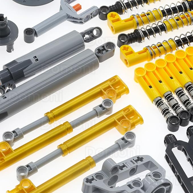 Domoni 169PCS Pro Suspension & Steering MOC Kit - Adjustable Shock Absortbers, CV Joints & 4WD Axles for Technical Crawlers | Full Steering Gearbox System | STEM Engineering Parts for RC Car Builders