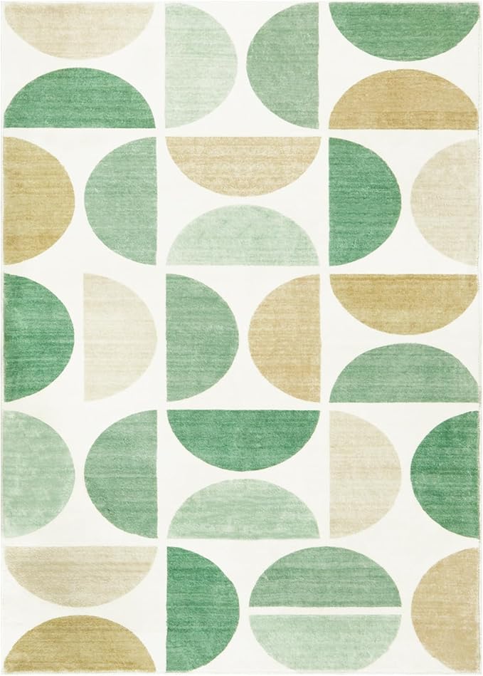 Lahome Boho Area Rug 4x6, Ultra-Thin Green Rug for Living Room, Modern Non-Slip Machine Washable Area Rugs Non Shedding Office Rug for Dining Room Kids Classroom (4x6,Green)