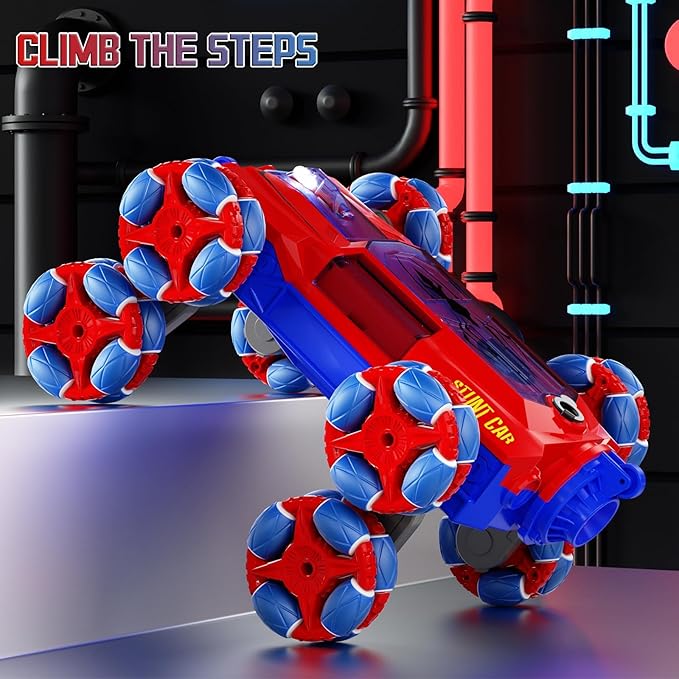 28C 8WD Gesture Sensing RC Stunt Car, 2.4Ghz Hand Remote Control Toy for Boys Age 8-13, Spider with Light & Sound, Rotation Remote Control Car for Christmas & Birthday Gifts