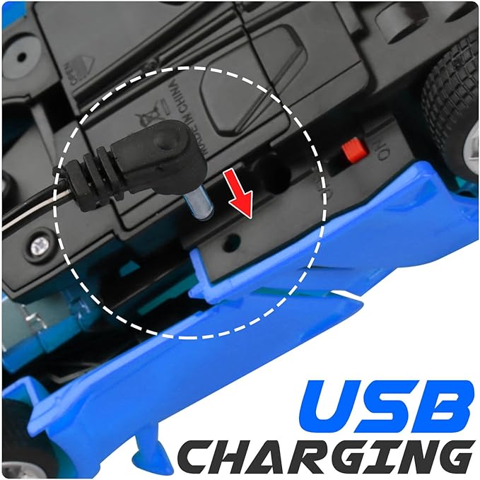 Remote Control Car Toys - Transforming RC Cars for Kids, Transform Toys Car Robot, Gift Kids Toys for 3 4 5 6 7 8 10 12 Years Old Boy, Blue