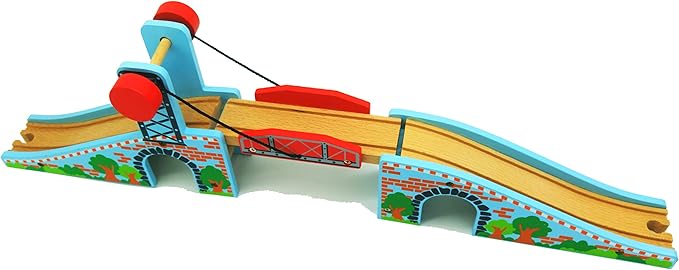 Wooden Train Accessories Train Bridge & Battery Operated Locomotive Train, Compatible with All Major Brand of Railway Tracks.
